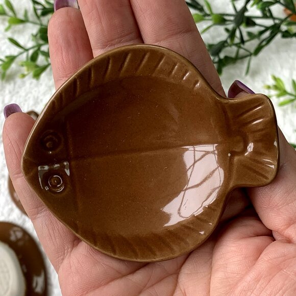 Vtg 5pc Ceramic Dipping Sauce Mini Trinket Dish Set - Picture 6 of 11